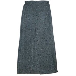 3/$15 Essex Dark Grey Floral Textured Maxi Skirt - Medium